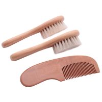 № 3Pcs/ Set Wooden Comb Hair Brush Care Kids Massage Baby Kit Wool Baby Wooden Brush