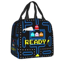 ☸✕❐ Arcade Game Insulated Lunch Tote Bag for Women Children Geeks Doodle Games Reusable Thermal Cooler Lunch Box Food Container Bags