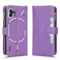 For Nothing Phone 1 Wallet Case for Nothing Phone1 Cover PU Leather Zipper Capa Phone Case with Card Slot Kickstand Function