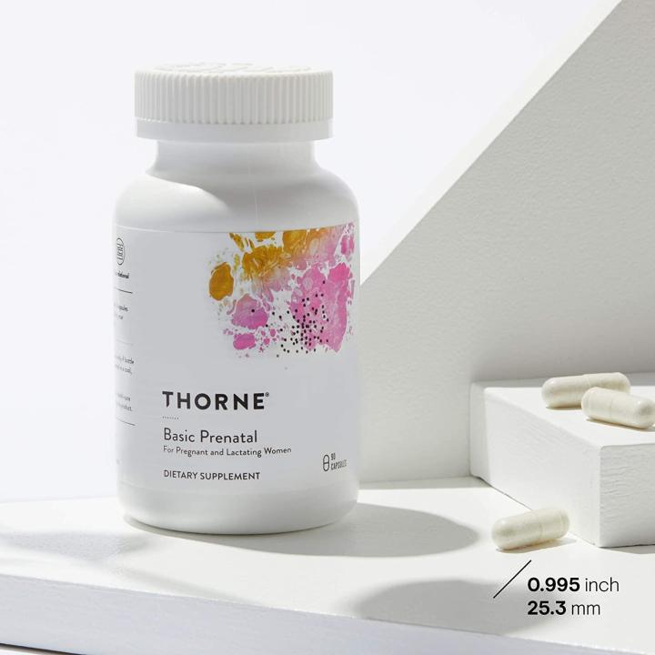 วิตามินเตรียมตั้งครรภ์-ระหว่างตั้งครรภ์-basic-prenatal-90-capsules-thorne-research-มีวิตามินรวม-12-ชนิด