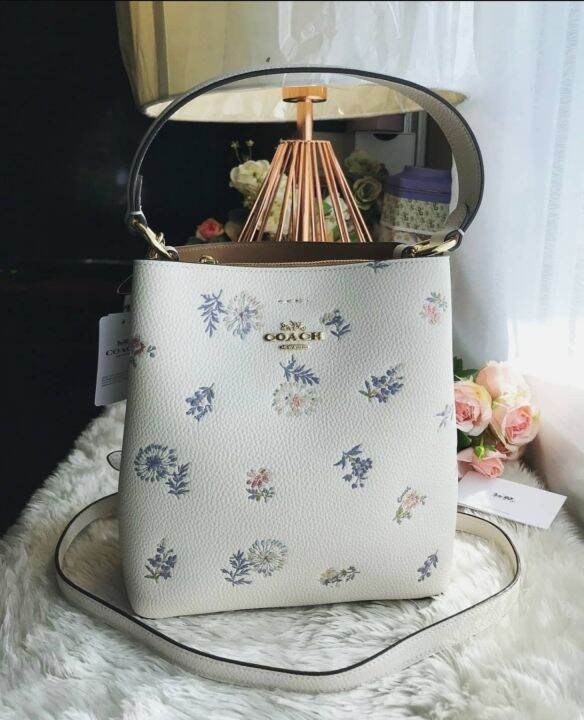 Coach 2310 Small Town Bucket Bag in Chalk Pebble Leather and Light