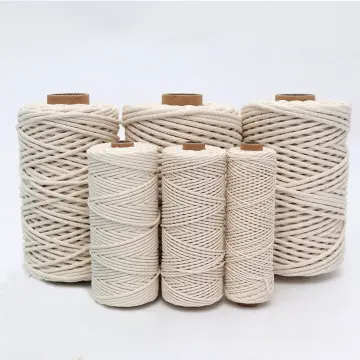 1mm 2mm 3mm Macrame cord Twisted Cotton Rope White Beige Handmake String  DIY Home Decorative Accessoreis