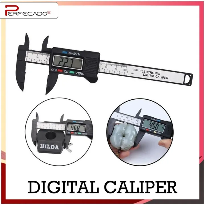 HOT Digital Calipers 100mm 4inch LCD Electronic Vernier Caliper Carbon