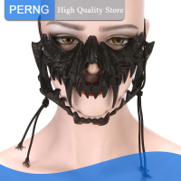 PERNG หมวกหน้ากากปาร์ตี้เครื่องแต่งกายสำหรับวันฮาโลวีนหน้ากากกระดูกหน้ากากหัวกะโหลก Tehe,ของตกแต่งงานปาร์ตี้คอสเพลย์ Topeng Horor ฮาโลวีน