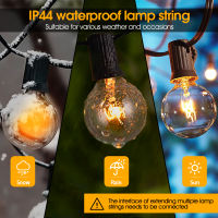 Patio string light Tungsten G40 Globe String Lights for Patio, LED Hanging Lights Waterproof 30 Bulbs, Shatterproof Christmas