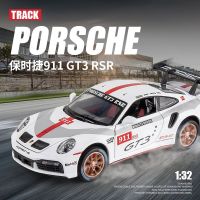 โมเดลรถ1:32พอร์ช997 GT3โมเดลรถอัลลอยโลหะจิ๋วรถดึงกลับซุปเปอร์คาร์911สำหรับเด็กผู้ชายและเด็ก