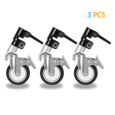 3Pcs C-Stand Swivel Caster Wheel Set 25MM Diameter For Photography Heavy Duty Stainless Steel C-Stand Special Wheel Accessories