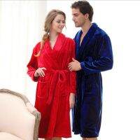 【CC】▥✷  Couple Bathrobe Warm Robe Sleepwear Sleeve Beach Shawl Male Lounge Nightgown