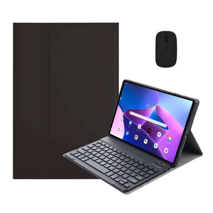 Wireless charging bluetooth keyboard leather case for Lenovo Tab M10 ...