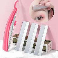 Folding Eyebrow Trimming tool holder Sharp Stainless steel Eyebrow Trimming blade for makeup artist