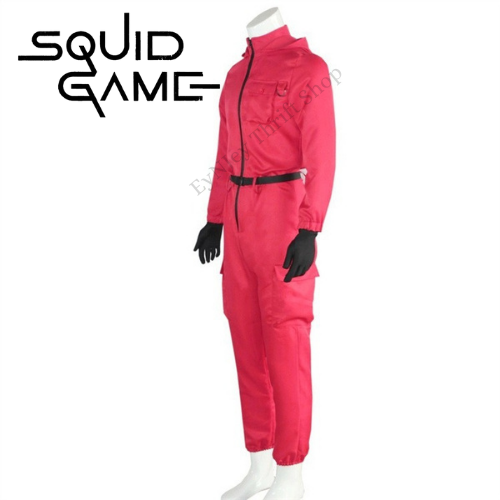 Squid Game Costume Netflix Korean hit Squidgame Jumpsuit with belt and