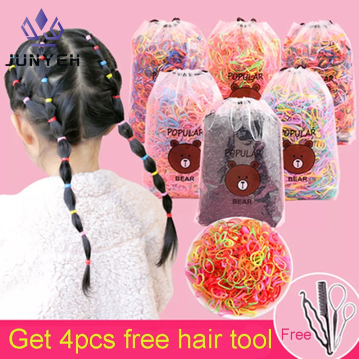 2000pcs-เด็กทารก-hairband-สีดำที่มีสีสันฟรีของขวัญยาง-band-เลดี้เครื่องประดับผม