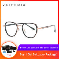 top●[With box] KATELUO TJ809 unisex anti-blue light computer glasses round glasses frame metal pattern temples flat mirror can be equipped with myopia lenses