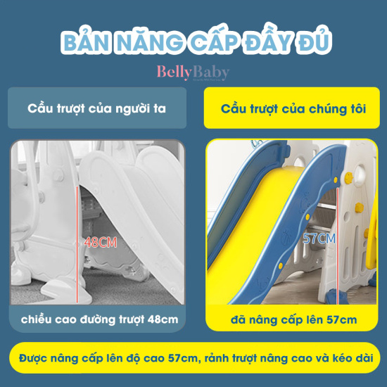 Cầu trượt cho bé, cầu trượt xích đu 3in1 belly baby - ảnh sản phẩm 4