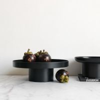 Scandinavian creative ins wind tall tray fruit plate minimalist home modern pastry wedding black fruit plate