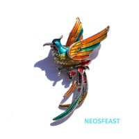 Delicate Rhinestone Phoenix Brooches For Women Enameled Pin Multi Color Ladies Party Gifts WindCoat Accessories Fashion Jewelry