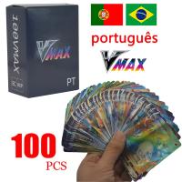 【LZ】 Pokémon Cards Portuguese Version 100Pcs VMAX Battle EVS Holographic Playing Cartas Game Colloctions Children Português Toy