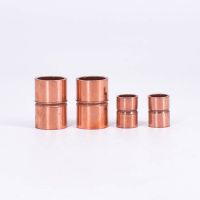 1/4" 3/8" 1/2" 8 10 14 15 16 18mm ID Pure Copper End Feed Solder Coupling Plumbing Fitting Coupler For Air Condition Valves