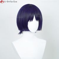 High Quality Genshin Impact Scaramouche Cosplay Wig 30Cm Blue Purple Black Anime Cosplay Wigs Heat Resistant Party Wig + Wig Cap