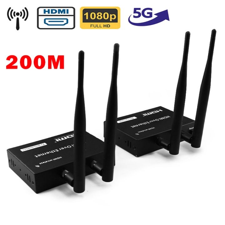 200m Wireless Hdmi Extender 24ghz5ghz Wifi Transmitter Receiver 1080p 1 Tx To Multi Rx Support 