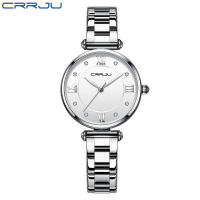 CRRJU Fashion Women Watch Top Brand Luxury Crystal Ladies Wristwatch Exquisite Business Stainless Steel Quartz Clock reloj mujer