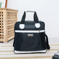 Spot parcel post Womens Large Capacity Trolley Bag Canvas Valise New Fashion Portable Korean Style Short Distance Small Business Storage Luggage Bag