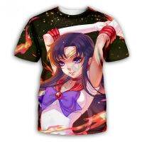 Japanese Sailor Moon Anime Boy Girls เสื้อยืดพิมพ์ 3 มิติ เสื้อยืดแขนสั้นฤดูร้อน เสื้อยืดเด็กน่ารัก