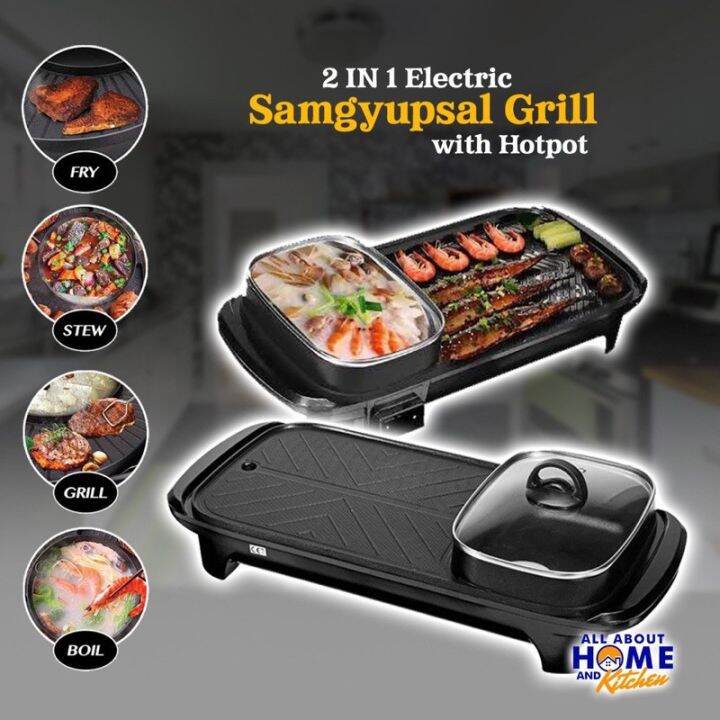 2 in 1 Electric Samgyupsal Grill with Hotpot Lazada PH