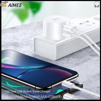 AIMEE กลม 5V 2.1A ชาร์จเร็ว ที่ชาร์จ USB คู่ ที่ชาร์จผนัง อะแดปเตอร์ชาร์จ ที่ชาร์จสำหรับเดินทาง