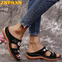 ZNPNXN รองเท้าส้นสูงสำหรับผู้หญิง,รองเท้าแตะรัดส้นชายรองเท้าผู้หญิงรองเท้าพื้นนุ่มรองเท้าแตะแท่นรองเท้ามีส้นหนา