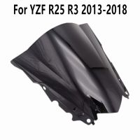 กระจกหน้ารถใส่สีดำสำหรับ Yamaha R25 R3 2013-2014-2015-2016-2017-2018พอดีกับ YZF กระจกบังลม