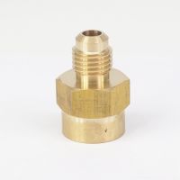 [Hot K] SAE ด้าย7/16 "-20UNF พอดีท่อ OD 1/4" X 1/4 "NPT หญิงทองเหลือง SAE 45องศาอะแดปเตอร์ปลายบากท่อ