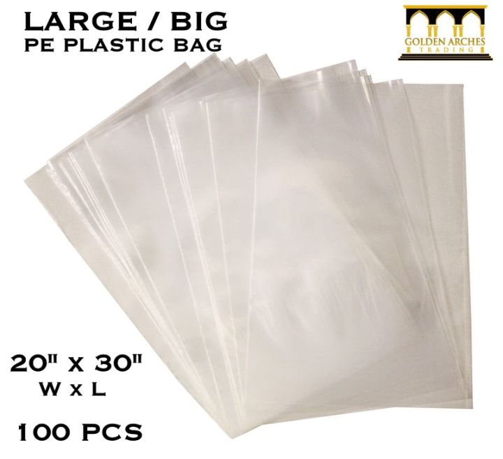 LARGE PE Clear Plastic Bag 20 inches x 30 inches (100 PCS) for Frozen ...