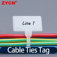 100PCS Easy Mark Plastic Nylon Cable Ties Tag Labels Waterproof Self-Locking Zip Network Loop Wire Straps 4X150MM 3*100MM White Cable Management