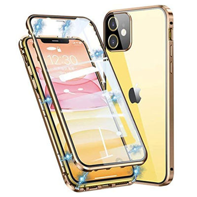 Double Sided Magnetic Case for 11 13 12 Pro Max X XR 7 8 6 Mini se 2020 Case Protector Tempered Glass Cover