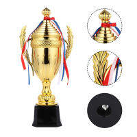 MOVTOTOP ถ้วยถ้วยที่มี Lid พลาสติก Golden Trophy Corporate Cup Cup Award สำหรับการแข่งขัน