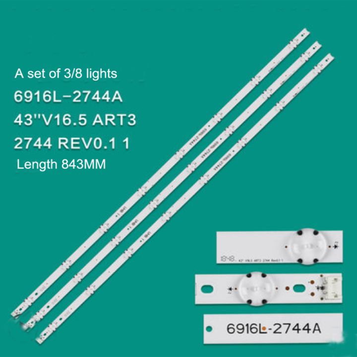 (3 strips,8 lights/group) For LG 43 Inch Light Strip For LG 43UH6100-CB ...