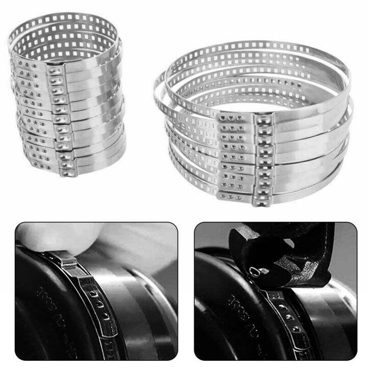 Universal 12Pcs Clamps Car CV Boot Clamp Adjustable Stainless Steel