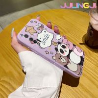 Jlingji เคสสำหรับ Huawei Nova 6 4G Nova 6 5G เคสลายการ์ตูน Smile Animal Square แบบดั้งเดิมขอบซิลิโคนของเหลวแบบนิ่มเคสป้องกันกล้องคลุมทั้งหมดเคสฝาหลังเคสนิ่ม