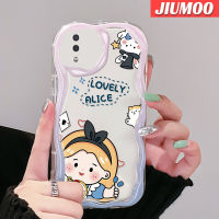 JIUMOO เคส A10 M11 A11กาแลคซีของปลอกสำหรับ Samsung เคสลายการ์ตูนน่ารักอลิซเด็กผู้หญิงเนื้อครีมขอบเป็นคลื่นเคสมือถือกันกระแทกแบบใสนิ่มเคสโปร่งใสลายกล้องถ่ายรูปสุดสร้างสรรค์เรียบง่ายฝาครอบป้องกันอ่อนโยน