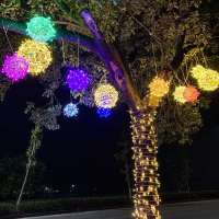 Christmas Decoration 20cm 30cm Led Takraw Lamp Outdoor Waterproof Hanging Tree Fairy Light for Home Wedding Garland Garden Decor