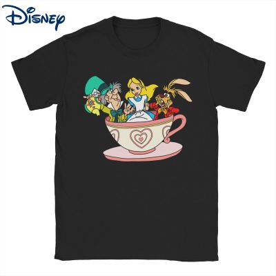 Novelty Disney Alice In Wonderland การ์ตูนเสื้อยืดผู้ชาย Crewneck ฝ้าย T เสื้อแขนสั้น Tee เสื้อ6XL เสื้อผ้า