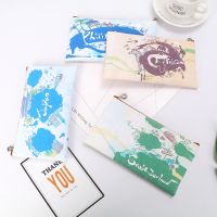 ◈№❉ New National Letter Print Canvas Money Purse Ladies Clutch Bag Cosmetic Bag Holder Change Purse for Girls Coin Storage Bag Pouch