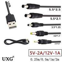 【LZ】 2m 1m 0.5m porta usb para 2.0x0.6mm 2.5x0.7mm 3.5x1.35mm 4.0x1.7mm 5.5x2.1mm 2.5mm x 0.7mm 5v dc tambor jack potência conector do cabo