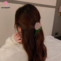 DKIEWQ ของขวัญ สง่างาม ฤดูใบไม้ร่วงฤดูหนาว หวาน เครื่องประดับผม คลิปฉลาม Flannel Tulip Hair Claws กิ๊บติดผมดอกไม้สำหรับผู้หญิง กิ๊บติดผมปู ผ้าโพกศีรษะ