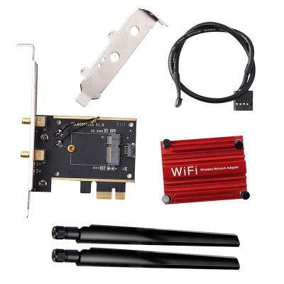 WiFi 6 Intel AX200 9260 8265 8260 M.2ถึงPCI Express 1XตัวรับสัญญาณWiFi Converterพร้อมเสาอากาศ2x NGFF M.2การ์ดบลูทูธWiFi