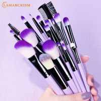 【cw】 18 Pcs Purple Makeup Brushes Set Soft Eyeshadow Foundation Cosmetic Powder Blush Blending Beauty  Instruments Tools