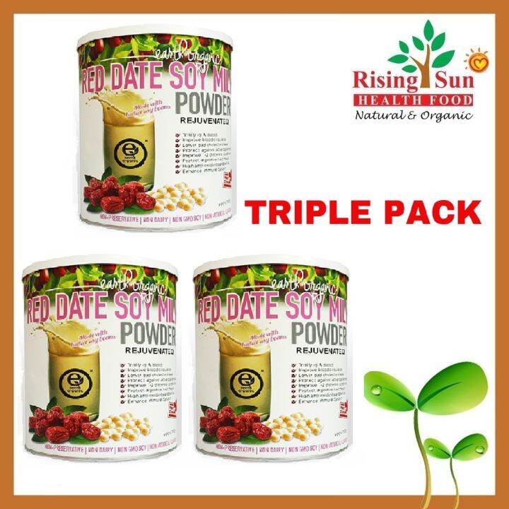 Earth Organic Red Date Soy Milk Powder 750G x 3 - TRIPLE PACK (EXP APR