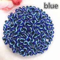 50pcs 6mm 8mm 8x10mm New Jewelry Resin Spacer Beads Mixed Evil Pattern for Making