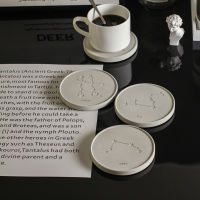 Round Concrete Coaster Mold 12 Conslations Silicone Tea Cup Tray Mould Handmade DIY Plaster Coaster Mould